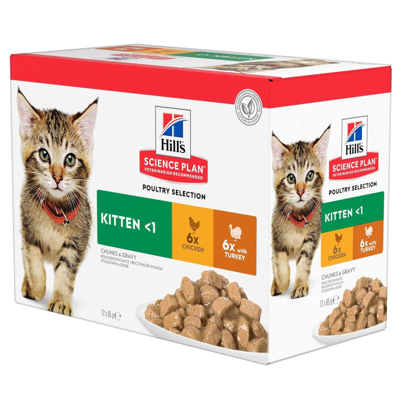 Hill's Feline Kitten Multipack Pouch Chicken & Turkey guliašas