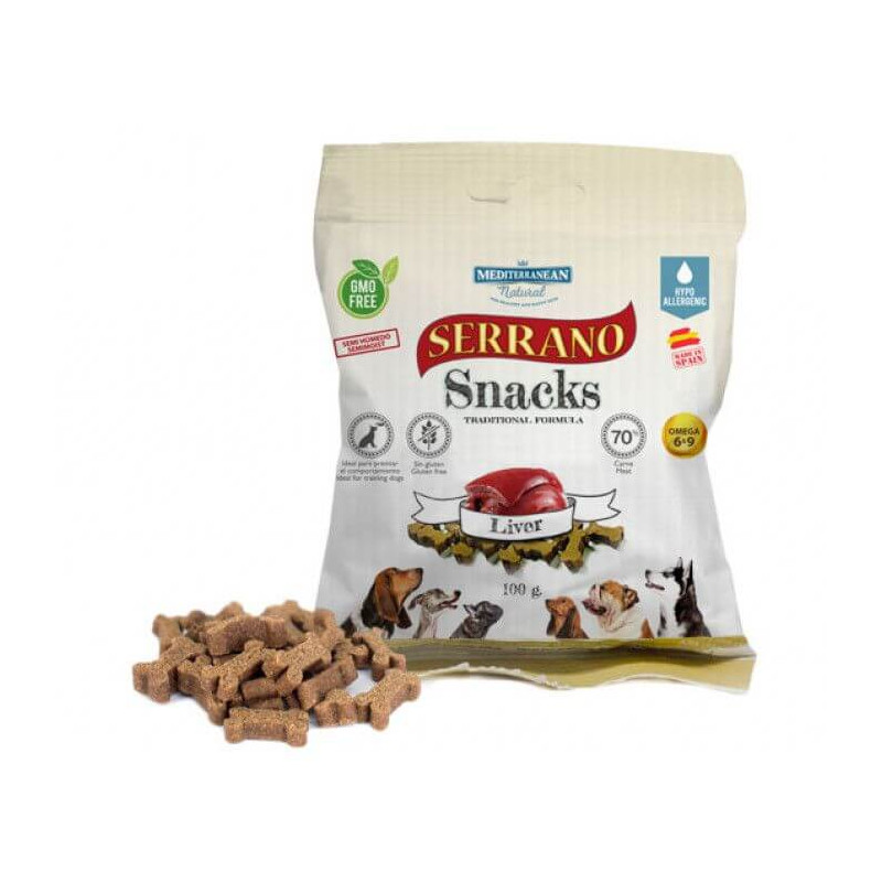 Mediterranean Natural Serrano Snacks skanėstai su kepenimis šunims