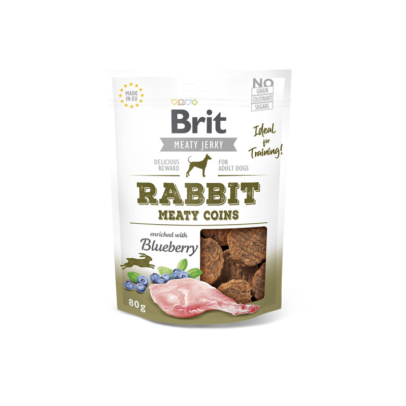 Brit Jerky Rabbit Meaty Coins skanėstas šunims