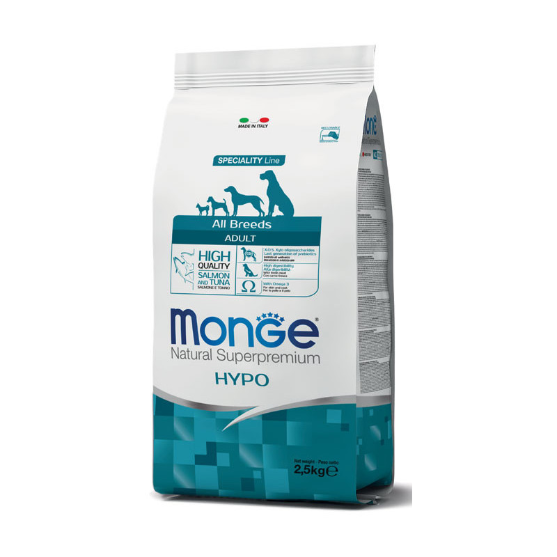 Monge All Breeds Adult Hypoallergenic Salmon & Tuna sausas maistas šunims