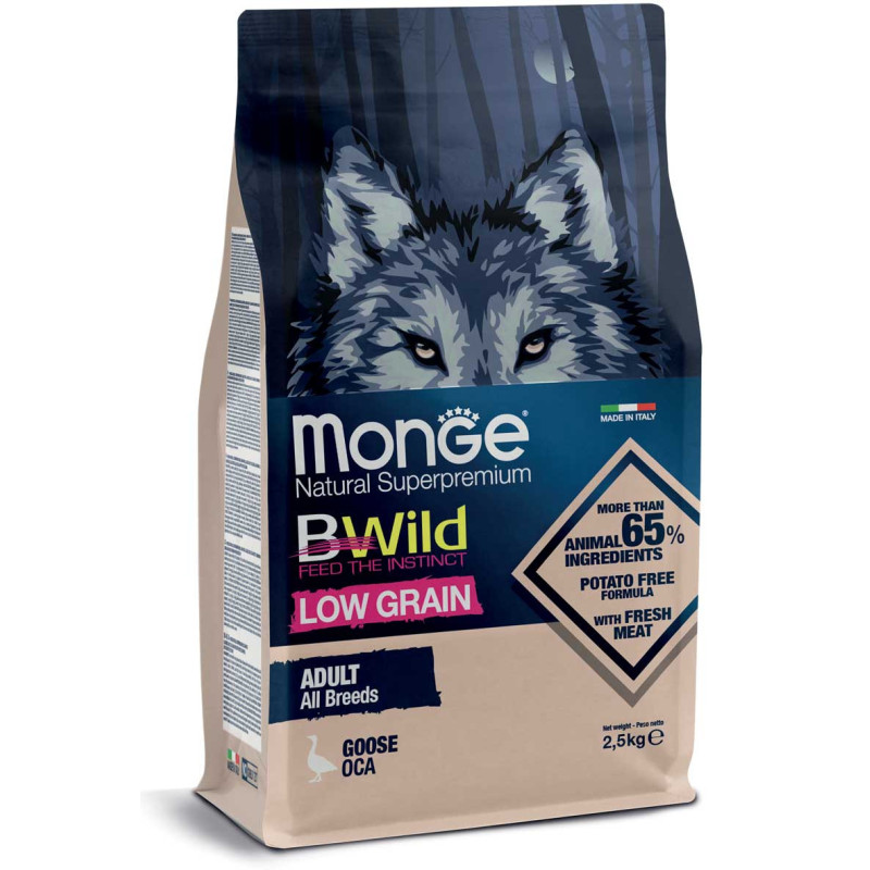 Monge BWild All Breeds Adult Goose sausas maistas šunims