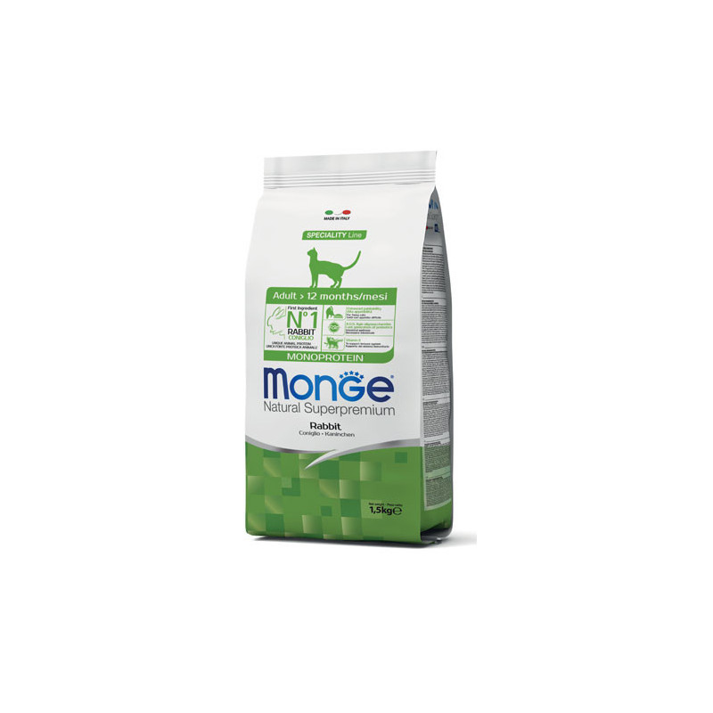 Monge Adult Monoprotein Rabbit sausas maistas katėms