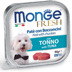 Monge Fresh paštetas su tuno gabaliukais šunims