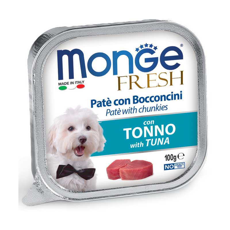 Monge Fresh paštetas su tuno gabaliukais šunims