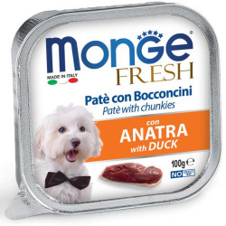 Monge Fresh paštetas su antienos gabaliukais šunims