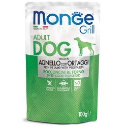 Monge Grill Dog Pouches konservai su ėriena ir daržovėmis šunims