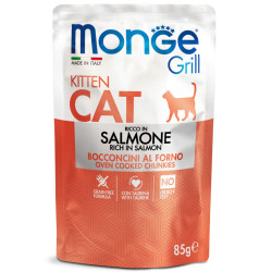 Monge Grill Cat Pouches konservai su lašiša kačiukams