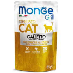 Monge Grill Cat Pouches konservai su gaidiena sterilizuotoms katėms