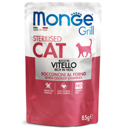 Monge Grill Cat Pouches konservai su veršiena sterilizuotoms katėms