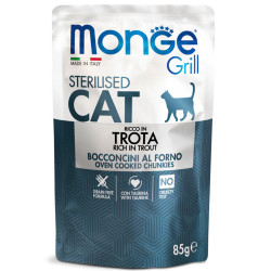 Monge Grill Cat Pouches konservai su upėtakiu sterilizuotoms katėms