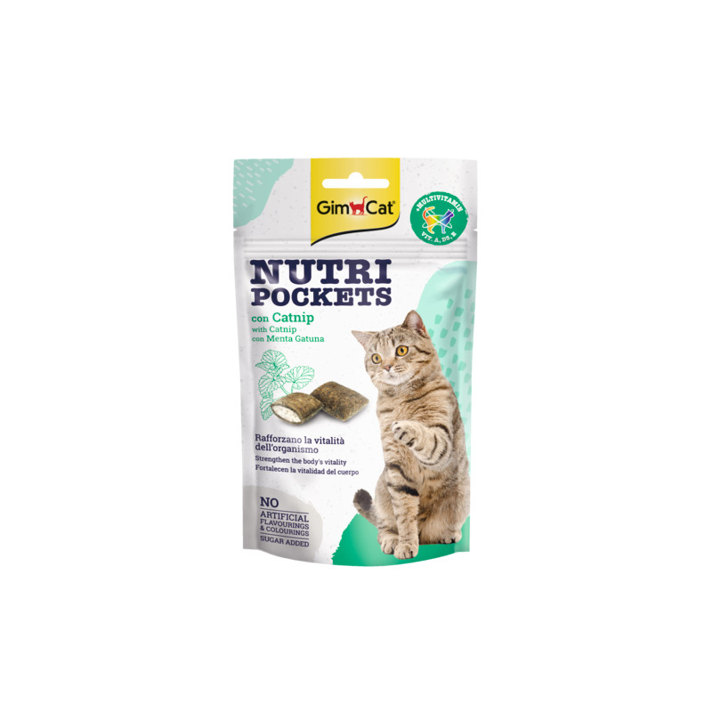 GimCat Nutri Pockets with Catnip & Multivitamin skanėstai katėms