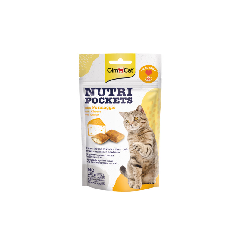 GimCat Nutri Pockets with Cheese & Taurine skanėstai katėms