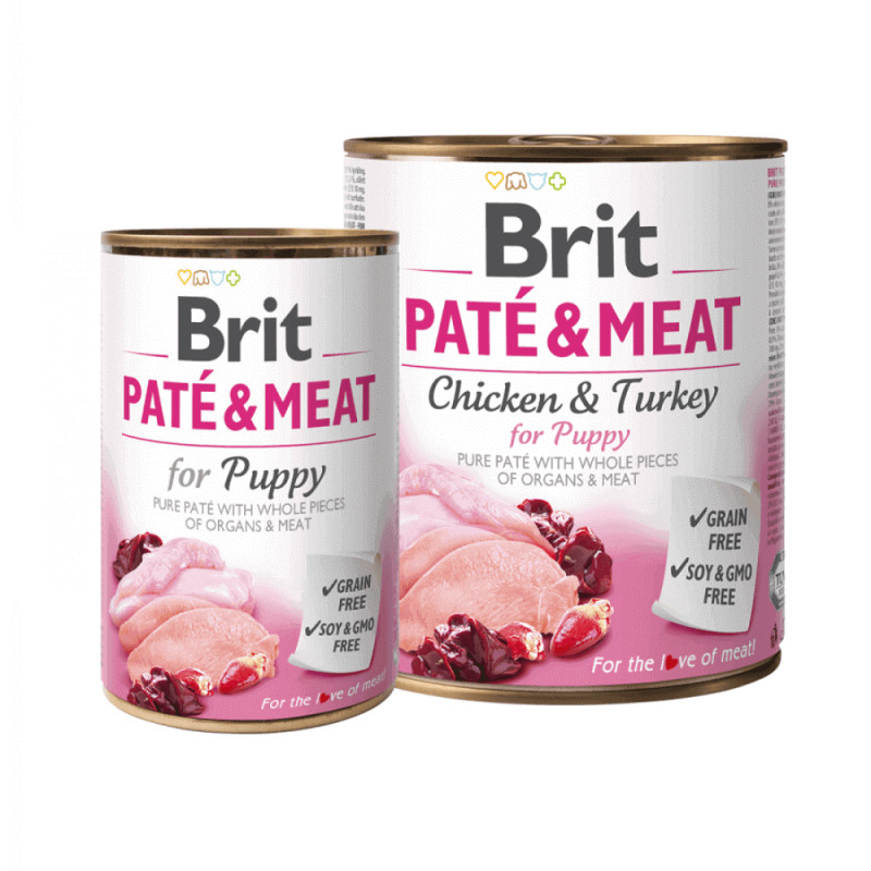 Brit Care Chicken & Turkey Pate & Meat konservai šuniukams