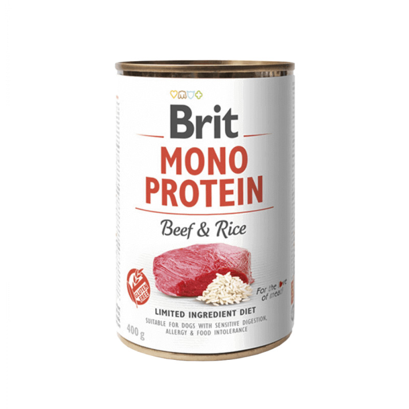 Brit Care Mono Protein Beef & Rice vieno baltymo konservai šunims