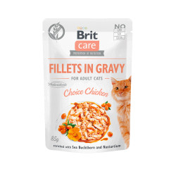 Brit Care Cat Fillets in Gravy Choice Chicken konservai su vištiena katėms