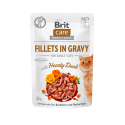 Brit Care Cat Fillets in Gravy Hearty Duck konservai su antiena katėms