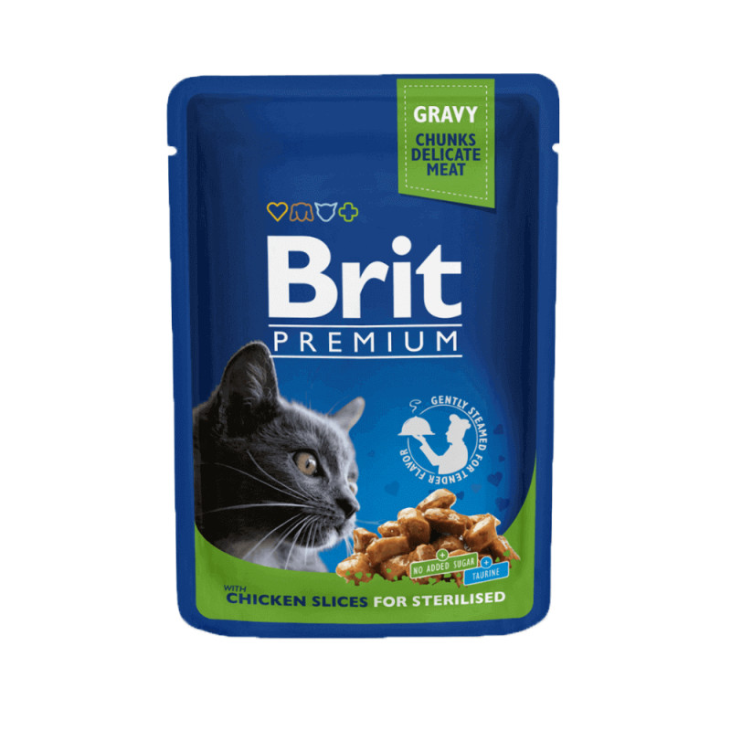 Brit Premium Chicken Slices Sterilized konservai katėms