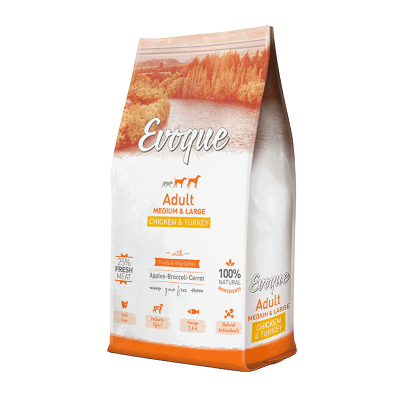 Evoque Adult Medium/Large sausas maistas su vištiena ir kalakutiena suaugusiems šunims