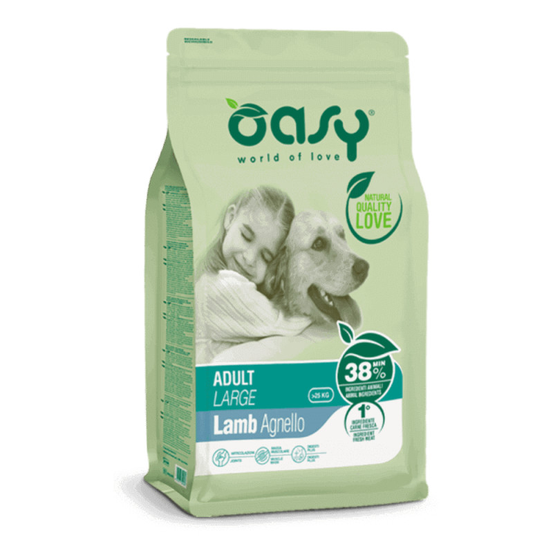 Oasy Adult Large Breed Lamb sausas maistas su ėriena didelių veislių šunims