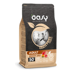 Oasy Grain Free Adult Medium & Large Lamb begrūdis sausas maistas su ėriena šunims