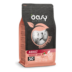 Oasy Grain Free Adult Medium & Large Turkey begrūdis sausas maistas su kalakutiena šunims