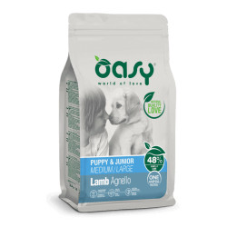 Oasy Puppy Medium & Large Lamb sausas maistas su ėriena šuniukams