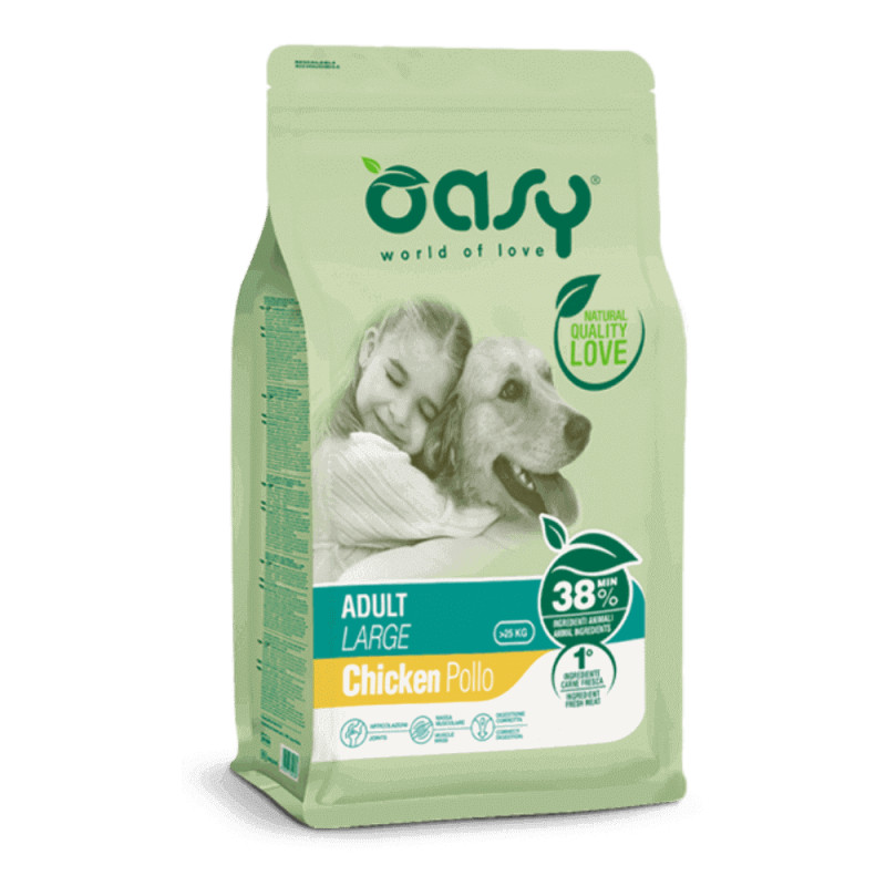 Oasy Adult Large Breed Chicken sausas maistas su vištiena didelių veislių šunims