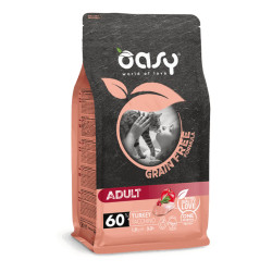 Oasy Grain Free Adult Cat Turkey begrūdis sausas maistas katėms