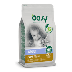 Oasy Adult Cat Pork sausas maistas su kiauliena katėms