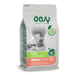 Oasy Adult Cat Sterilized Salmon sausas maistas su lašiša sterilizuotoms katėms