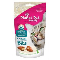 Planet Pet Society traškūs skanėstai su lašiša kailio ir odos priežiūrai katėms