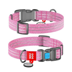 Waudog Re-Cotton atspindintis šviesą antkaklis su QR kodu šunims