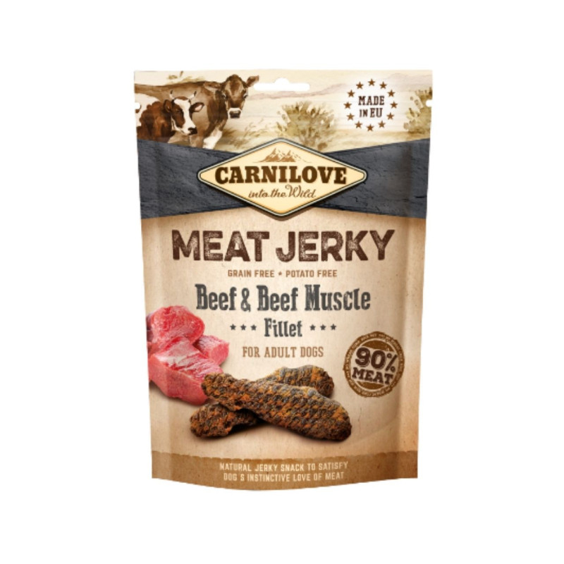 Carnilove Meat Jerky Beef & Beef Muscle Fillet skanėstai šunims