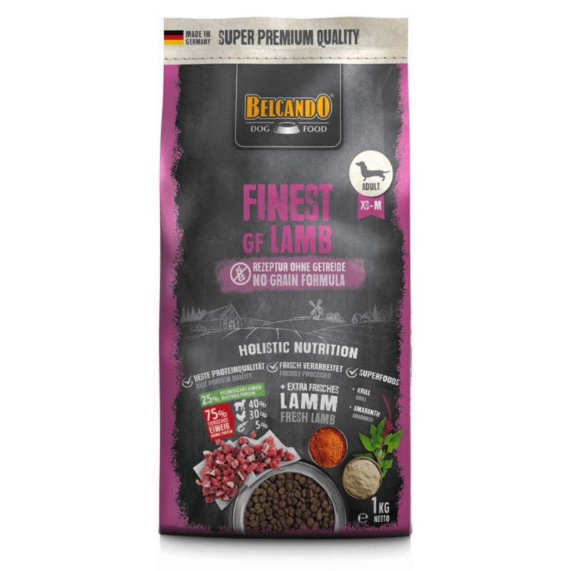 Belcando Finest Grain-Free Lamb sausas begrūdis maistas su ėriena šunims - Zoobaze.lt