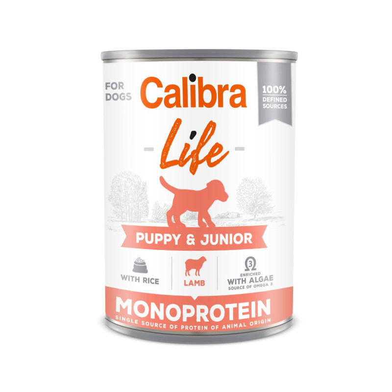 Calibra Life Dog konservai su ėriena ir ryžiais šuniukams