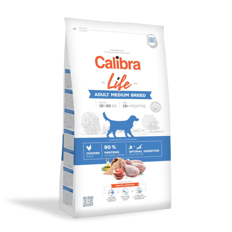 Calibra Life Dog Adult sausas maistas su vištiena vidutinių veislių šunims