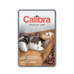 Calibra Pouch Cat Adult konservai su ėriena ir paukštiena padaže katėms