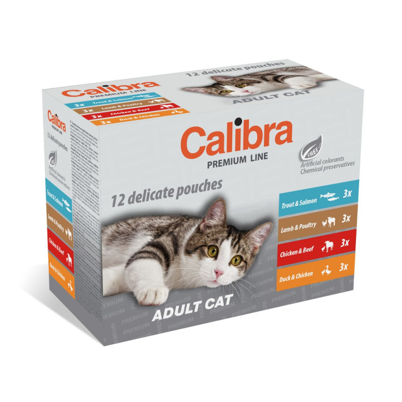 Calibra Pouch Cat Adult Multipack konservų padaže rinkinys katėms
