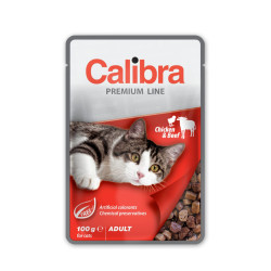 Calibra Pouch Cat Adult konservai su vištiena ir jautiena padaže katėms