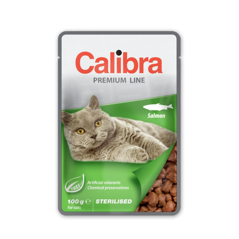 Calibra Pouch Cat Sterilised konservai su lašiša padaže katėms