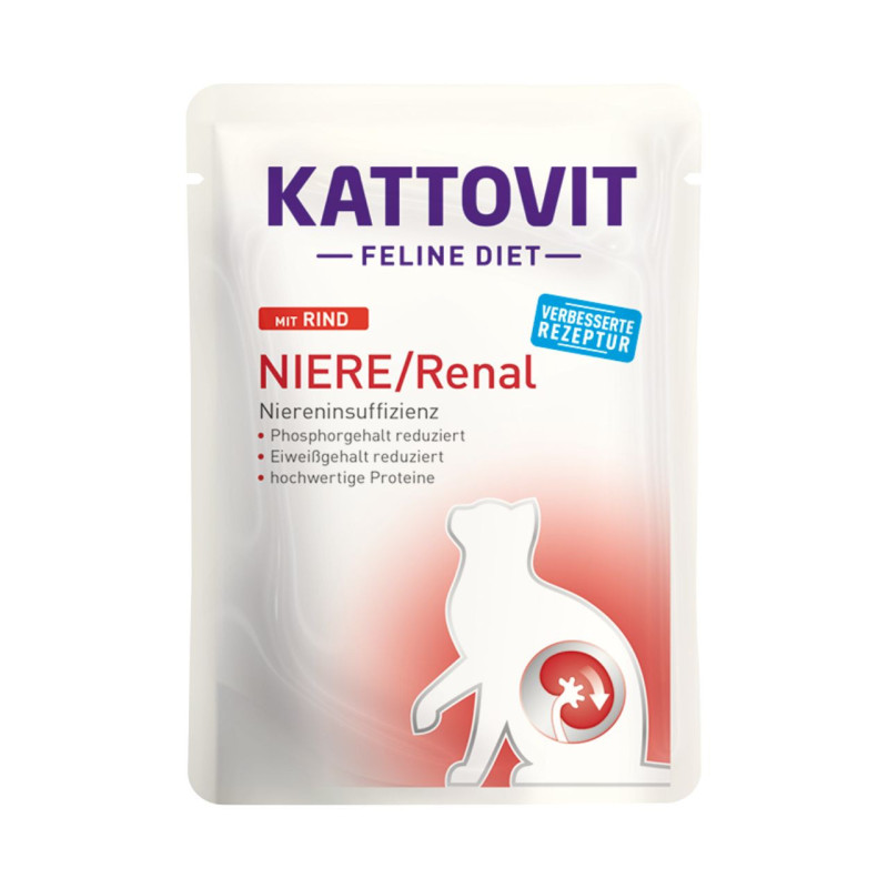 Kattovit Feline Diet Kidney/Renal guliašas su jautiena katėms