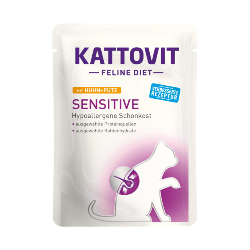 Kattovit Feline Diet Sensitive guliašas su vištiena ir kalakutiena katėms