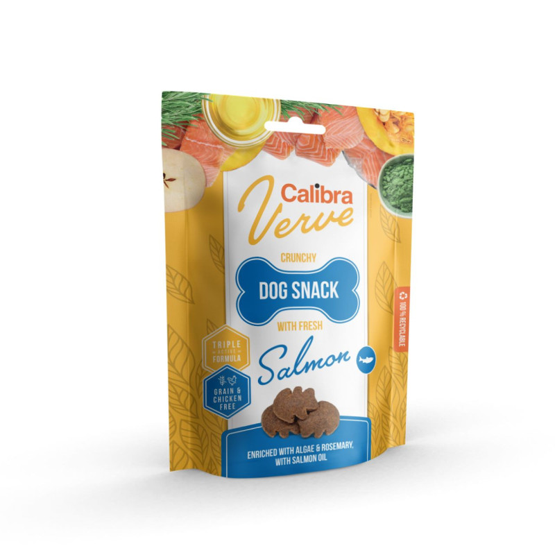 Calibra Verve Dog Crunchy skanėstai su šviežia lašiša šunims
