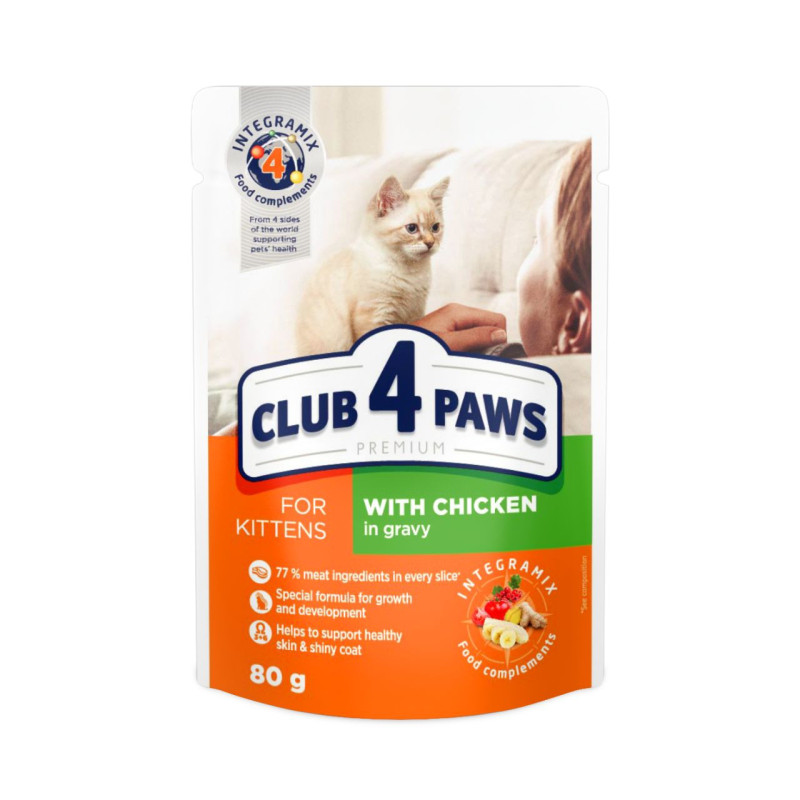 Club 4 Paws Premium konservai su vištiena padaže kačiukams