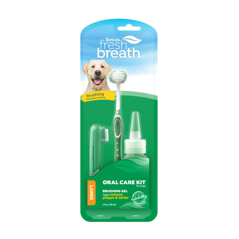 TropiClean Fresh Breath Oral Care Kit dantų priežiūros rinkinys šunims