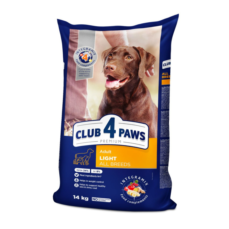 Club 4 Paws Light sausas pašaras svorio kontrolei šunims