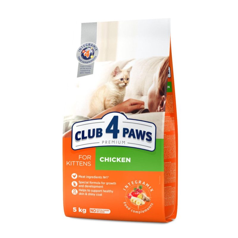 Club 4 Paws Kitten Chicken sausas pašaras su vištiena kačiukams