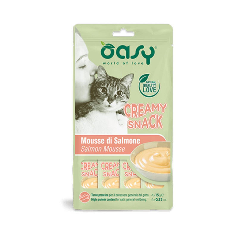 Oasy Creamy Snack skanėstai su lašiša katėms