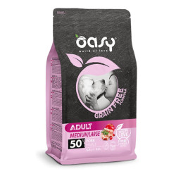 Oasy Grain Free Adult Medium & Large Pork sausas pašaras su kiauliena šunims