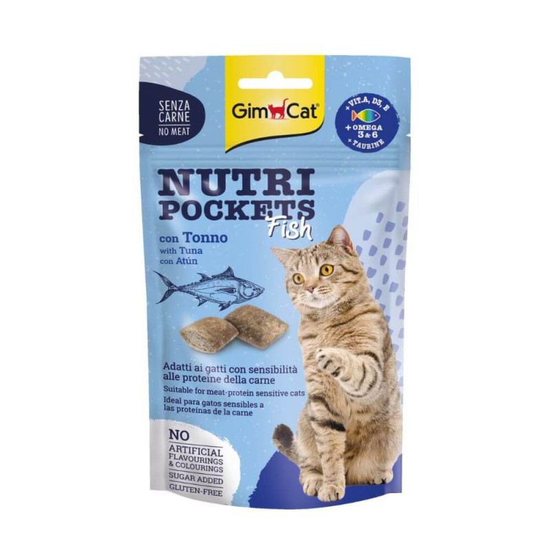 GimCat Nutri Pockets skanėstai su tunu katėms